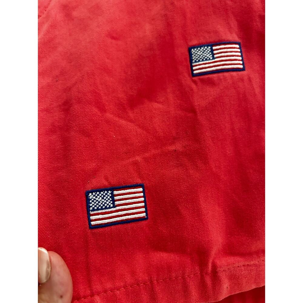 Castaway Nantucket Island Flag Embroidered Shorts Men’s 46 Red Pink Cotton USA - Picture 4 of 10